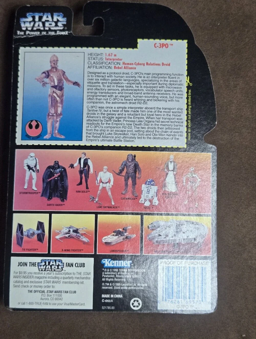 Vintage 1995 Kenner Star Wars Power of the Force C-3PO Action Figure New